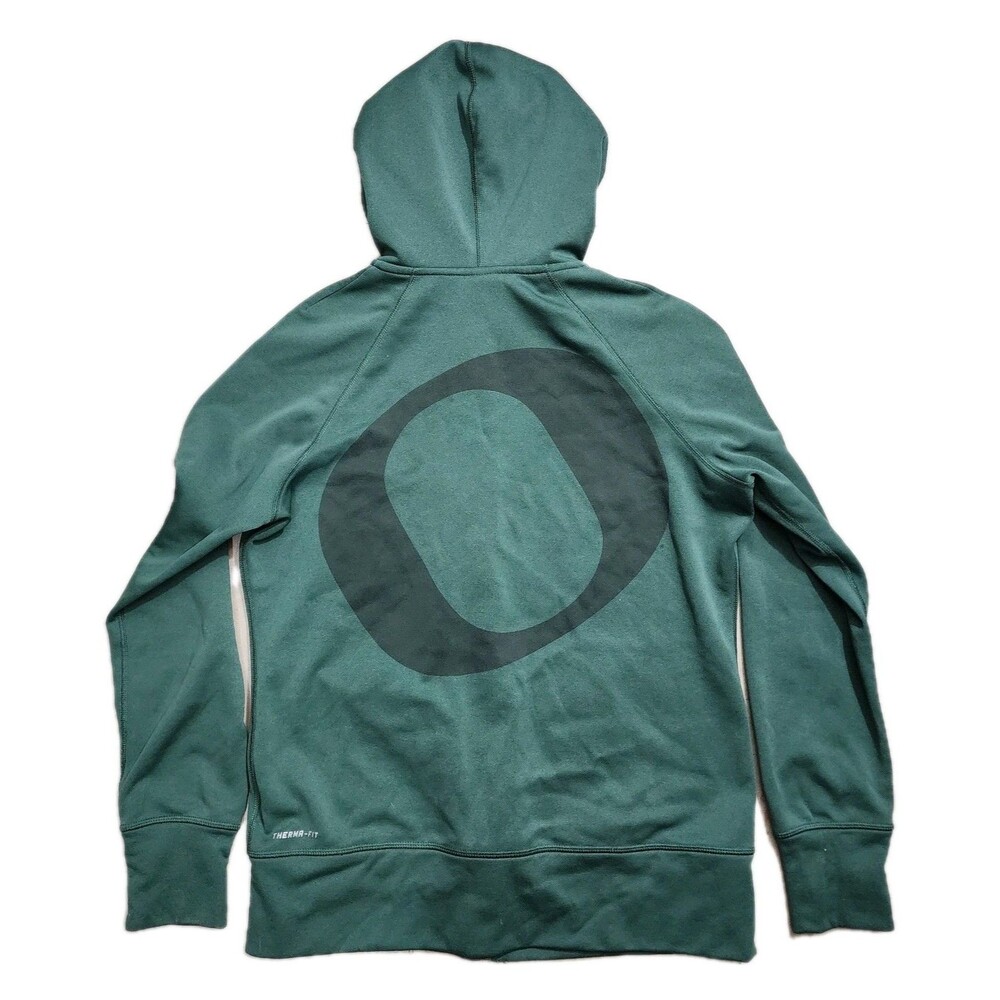 OREGON DUCKS Sweater Adult Large Green BIG O Logo NIKE Full Zip Hoodie College